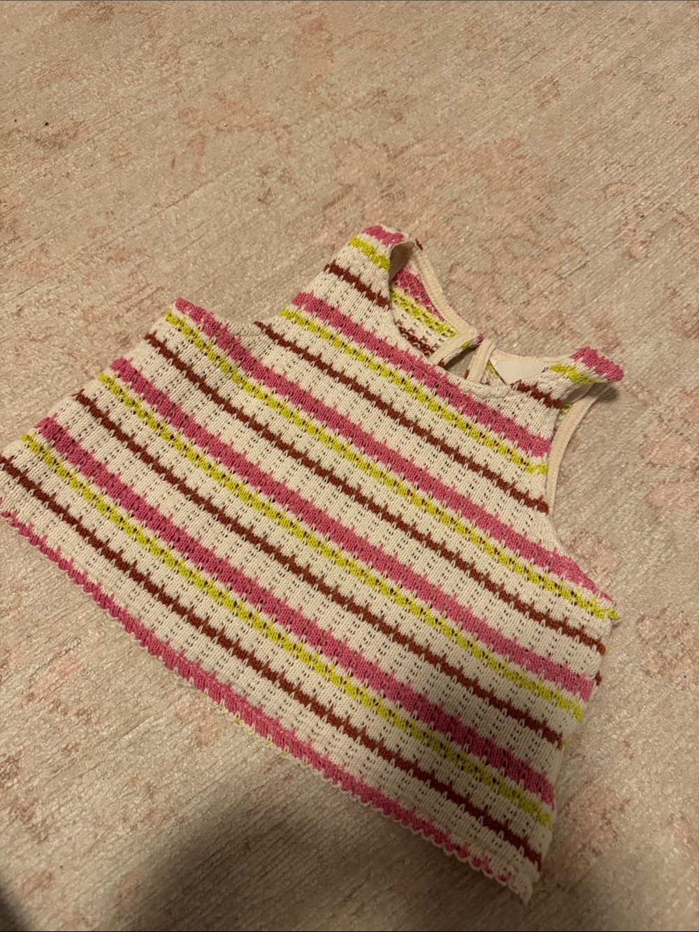 H&M Crochet Striped Knit Tank Top (3/4T)